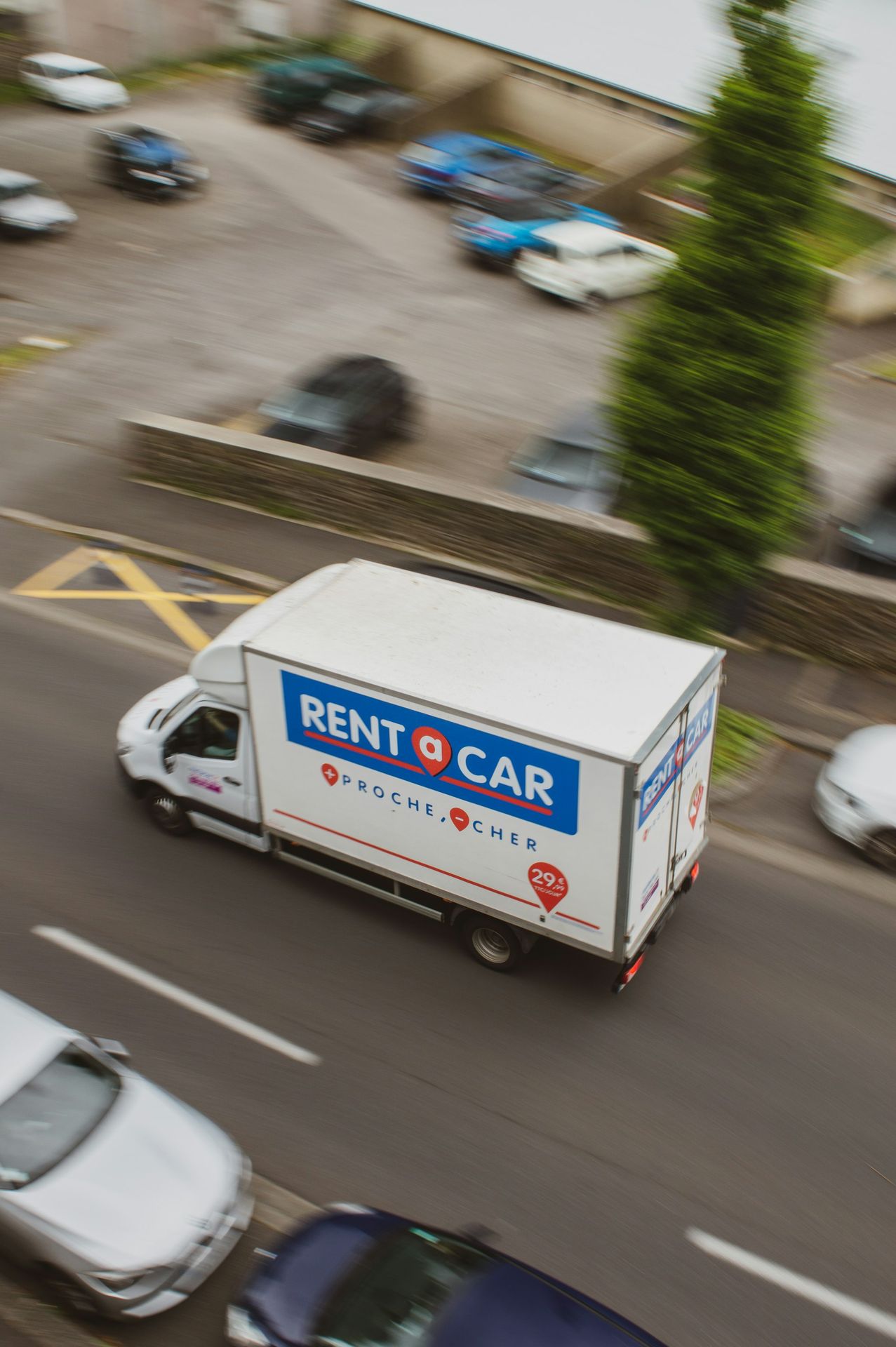 a white van on a road